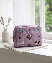 colleca la（コレカラ）の「ねこ柄刺繍ポーチ（ポーチ）」