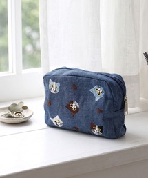 colleca la（コレカラ）の「ねこ柄刺繍ポーチ（ポーチ）」