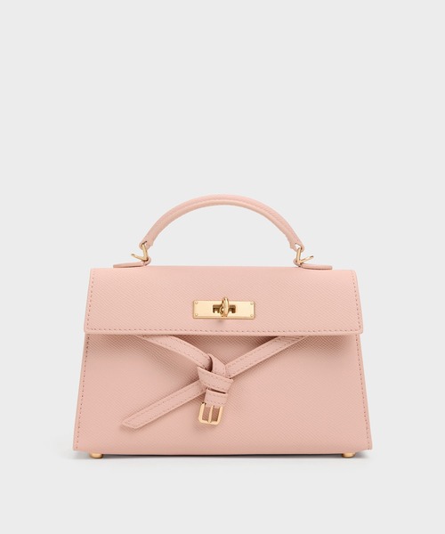 CHARLES & KEITH(チャールズ & キース)の「Tricha トリチャ ノッテッドベルト トップハンドルバッグ(ハンドバッグ・レディース・ブラック/ピンク/ベージュ系その他6・S)」の9枚目の写真