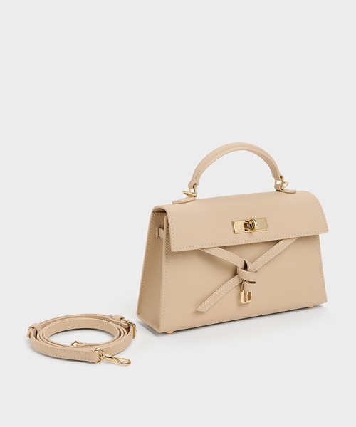 CHARLES & KEITH(チャールズ & キース)の「Tricha トリチャ ノッテッドベルト トップハンドルバッグ(ハンドバッグ・レディース・ブラック/ピンク/ベージュ系その他6・S)」の20枚目の写真