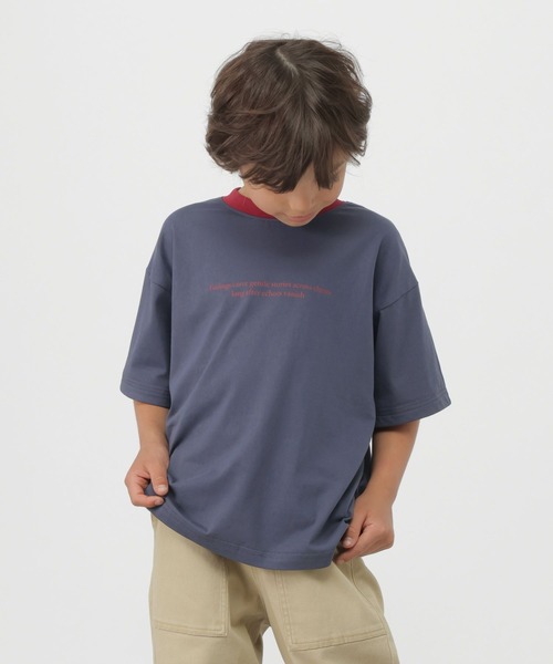 GLOBAL WORK(グローバルワーク)の「RICH COOL配色T半袖/824685(Tシャツ/カットソー・キッズ・ネイビー/ライトグレー/サックスブルー・130cm/160cm/150cm/140cm)」の9枚目の写真