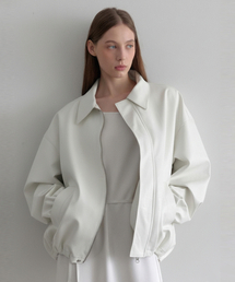 esy kara Leather Jacket (Ivory)