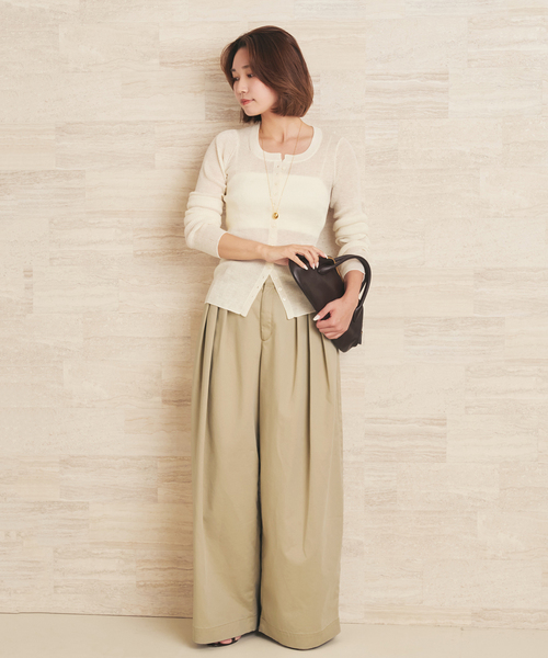 plage(プラージュ)の「《WEB限定追加》R’IAM Super wide CHINO パンツ 5(チノパンツ・レディース・ベージュ・32/34/36/38)」の3枚目の写真