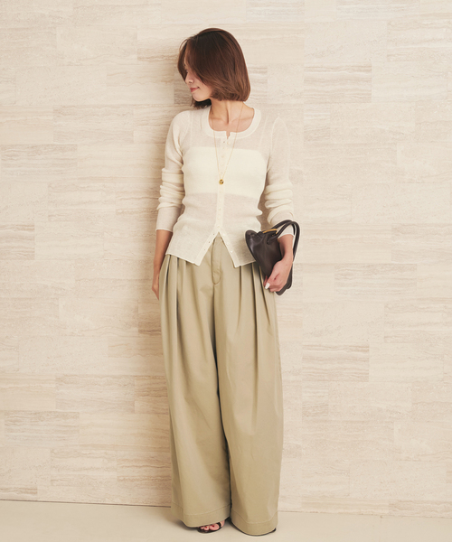 plage(プラージュ)の「《WEB限定追加》R’IAM Super wide CHINO パンツ 5(チノパンツ・レディース・ベージュ・32/34/36/38)」の6枚目の写真