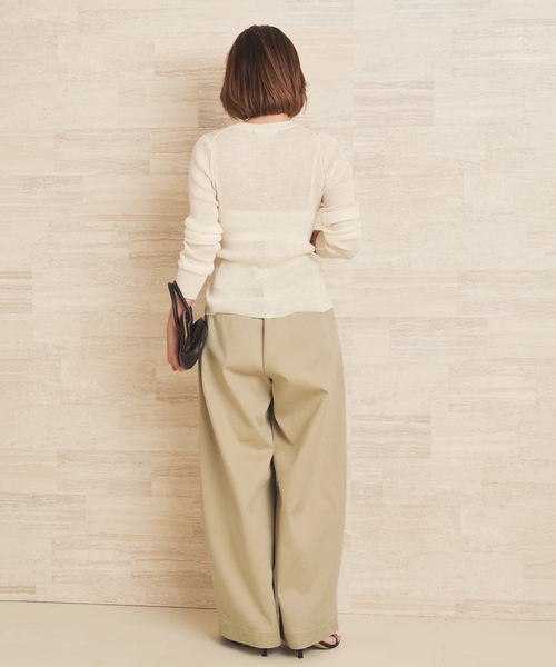 plage(プラージュ)の「《WEB限定追加》R’IAM Super wide CHINO パンツ 5(チノパンツ・レディース・ベージュ・32/34/36/38)」の8枚目の写真