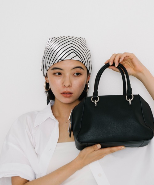 フェイクレザー2wayミニボストンバッグ/500mlペットボトル収納可能