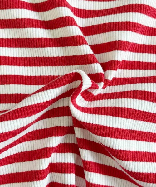 ELFRANK(エルフランク)の「パワーショルダー五分袖ボーダーTシャツ カットソー《着用動画あり》(Tシャツ/カットソー・レディース・レッド/ネイビー/グレー/ブラック・L/M)」の12枚目の写真