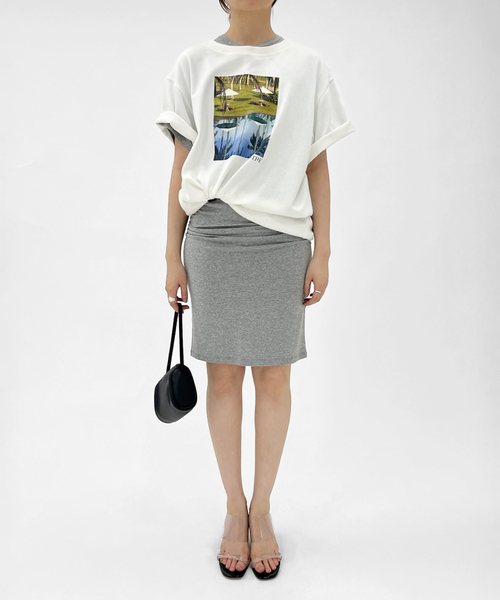 EDIT. FOR LULU(エディットフォールル)の「【ESTHE/エステ】Poolside Print Cotton T Shirt(Tシャツ/カットソー・レディース・ホワイト・FREE)」の5枚目の写真