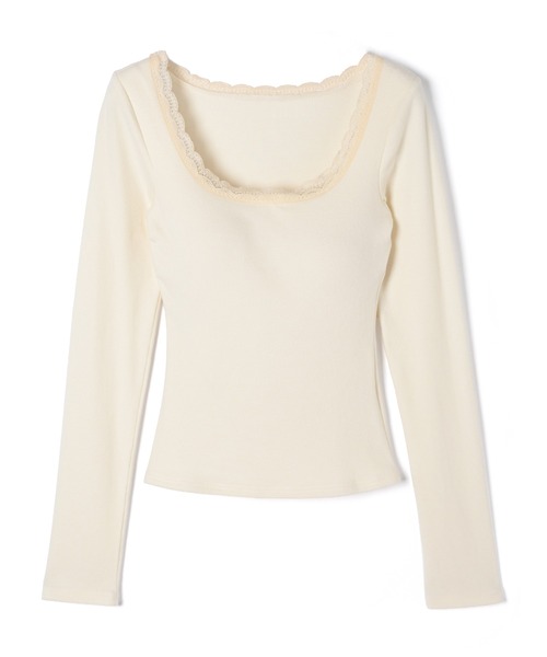 M DOLLY(エムドリー)の「Lace trim Claire tops / レーストリムクレアトップス(Tシャツ/カットソー・レディース・グレー/ピンク/アイボリー・FREE)」の21枚目の写真