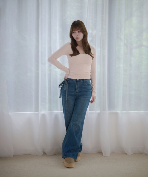 M DOLLY(エムドリー)の「Lace trim Claire tops / レーストリムクレアトップス(Tシャツ/カットソー・レディース・グレー/ピンク/アイボリー・FREE)」の20枚目の写真