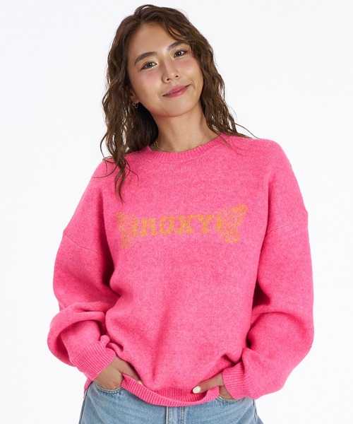 ROXY(ロキシー)の「【ムラサキスポーツ限定】ROXY/ロキシー ジャガードニット RSR264628M(ニット/セーター・レディース・グリーン/ピンク・M/L)」の2枚目の写真