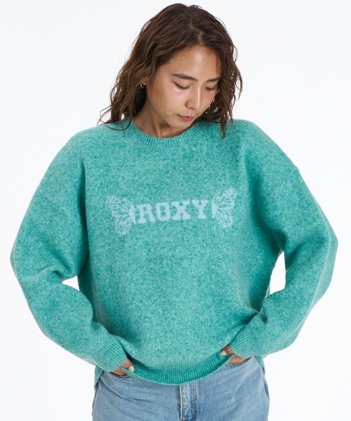 ROXY(ロキシー)の「【ムラサキスポーツ限定】ROXY/ロキシー ジャガードニット RSR264628M(ニット/セーター・レディース・グリーン/ピンク・M/L)」の1枚目の写真