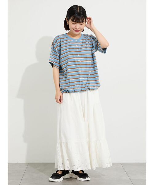 Samansa Mos2(サマンサ モスモス)の「【販路限定】裾レース切替ギャザースカート(スカート・レディース・オフホワイト/ブラック/ミント・F)」の19枚目の写真