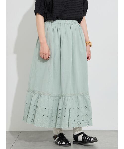 Samansa Mos2(サマンサ モスモス)の「【販路限定】裾レース切替ギャザースカート(スカート・レディース・オフホワイト/ブラック/ミント・F)」の20枚目の写真