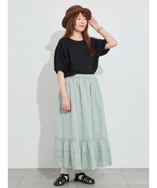 Samansa Mos2(サマンサ モスモス)の「【販路限定】裾レース切替ギャザースカート(スカート・レディース・オフホワイト/ブラック/ミント・F)」の21枚目の写真