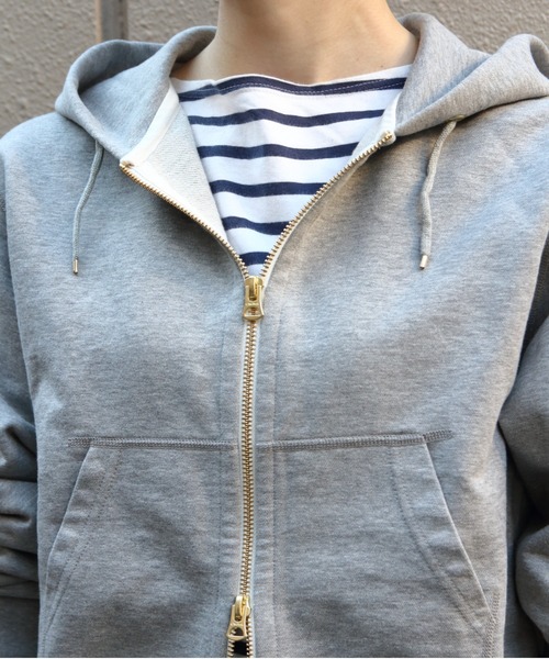 ORCIVAL（オーシバル）の「ORCIVAL/オーシバル　フレンチテリージップフーディ　FRENCH TERRY ZIP HOODIE　OR-C0562 FWZ（パーカー・レディース・クリーム/ヘザーグレー・2）」の3枚目の写真