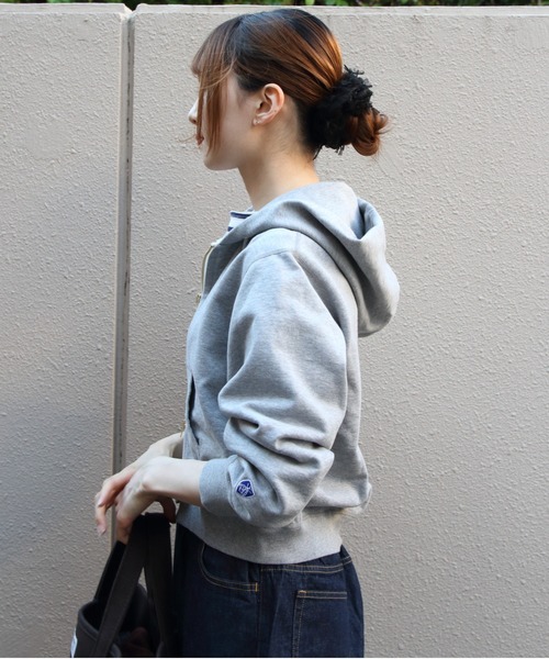 ORCIVAL（オーシバル）の「ORCIVAL/オーシバル　フレンチテリージップフーディ　FRENCH TERRY ZIP HOODIE　OR-C0562 FWZ（パーカー・レディース・クリーム/ヘザーグレー・2）」の6枚目の写真