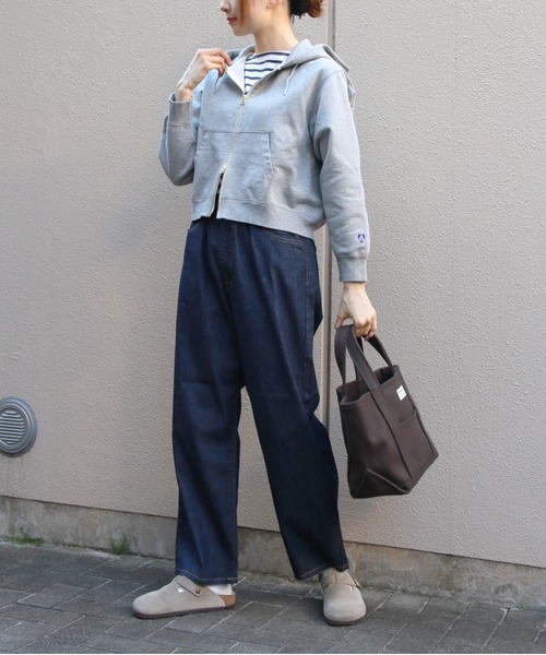 ORCIVAL（オーシバル）の「ORCIVAL/オーシバル　フレンチテリージップフーディ　FRENCH TERRY ZIP HOODIE　OR-C0562 FWZ（パーカー・レディース・クリーム/ヘザーグレー・2）」の8枚目の写真