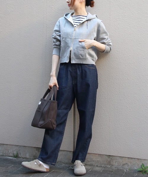ORCIVAL（オーシバル）の「ORCIVAL/オーシバル　フレンチテリージップフーディ　FRENCH TERRY ZIP HOODIE　OR-C0562 FWZ（パーカー・レディース・クリーム/ヘザーグレー・2）」の9枚目の写真