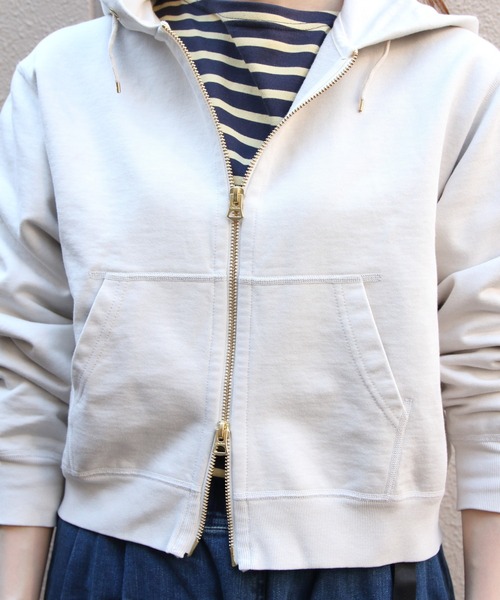 ORCIVAL（オーシバル）の「ORCIVAL/オーシバル　フレンチテリージップフーディ　FRENCH TERRY ZIP HOODIE　OR-C0562 FWZ（パーカー・レディース・クリーム/ヘザーグレー・2）」の13枚目の写真