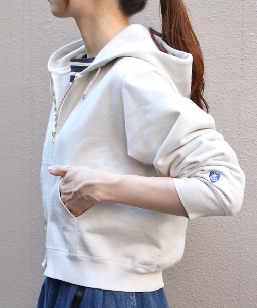 ORCIVAL（オーシバル）の「ORCIVAL/オーシバル　フレンチテリージップフーディ　FRENCH TERRY ZIP HOODIE　OR-C0562 FWZ（パーカー・レディース・クリーム/ヘザーグレー・2）」の14枚目の写真