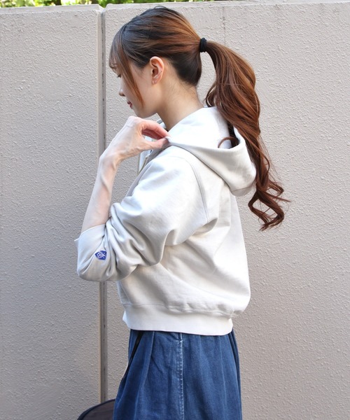 ORCIVAL（オーシバル）の「ORCIVAL/オーシバル　フレンチテリージップフーディ　FRENCH TERRY ZIP HOODIE　OR-C0562 FWZ（パーカー・レディース・クリーム/ヘザーグレー・2）」の16枚目の写真