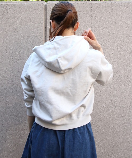 ORCIVAL（オーシバル）の「ORCIVAL/オーシバル　フレンチテリージップフーディ　FRENCH TERRY ZIP HOODIE　OR-C0562 FWZ（パーカー・レディース・クリーム/ヘザーグレー・2）」の17枚目の写真