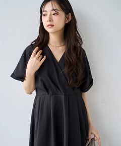リネンライクカシュクールロングワンピース(ワンピース)|emi+ リネンライクカシュクールロングワンピース(ワンピース)|emi+