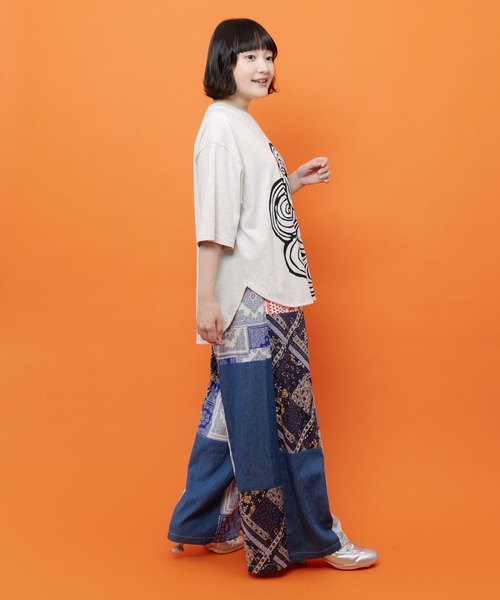 ScoLar（スカラー）の「162728：サングラススカラーちゃん UVプリントTシャツ（Tシャツ/カットソー・レディース・オフホワイト/チャコールグレー・M）」の8枚目の写真