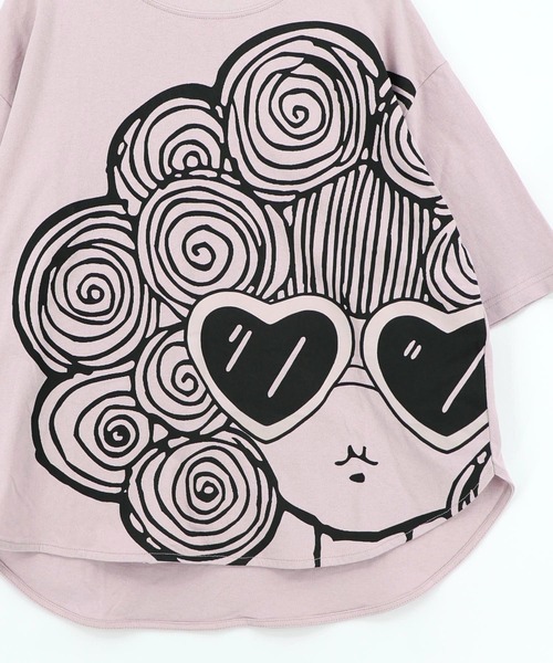 ScoLar（スカラー）の「162728：サングラススカラーちゃん UVプリントTシャツ（Tシャツ/カットソー・レディース・オフホワイト/チャコールグレー・M）」の14枚目の写真