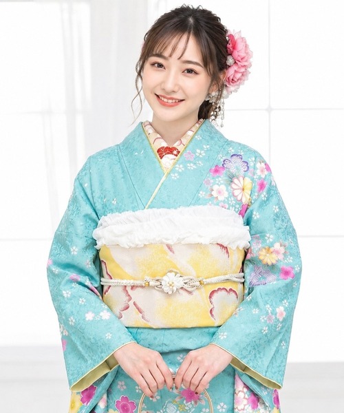 SOUBIEN(ソウビエン)の「フリル帯揚げ 浴衣・振袖向け 日本製 オーガンジー(和装小物・レディース・オフホワイト/ブラック/ライトブルー・FREE)」の7枚目の写真