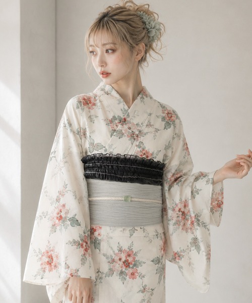 SOUBIEN(ソウビエン)の「フリル帯揚げ 浴衣・振袖向け 日本製 オーガンジー(和装小物・レディース・オフホワイト/ブラック/ライトブルー・FREE)」の11枚目の写真