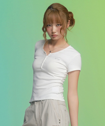 ASON | EVER BUTTON TEE / WHITE(Tシャツ/カットソー)