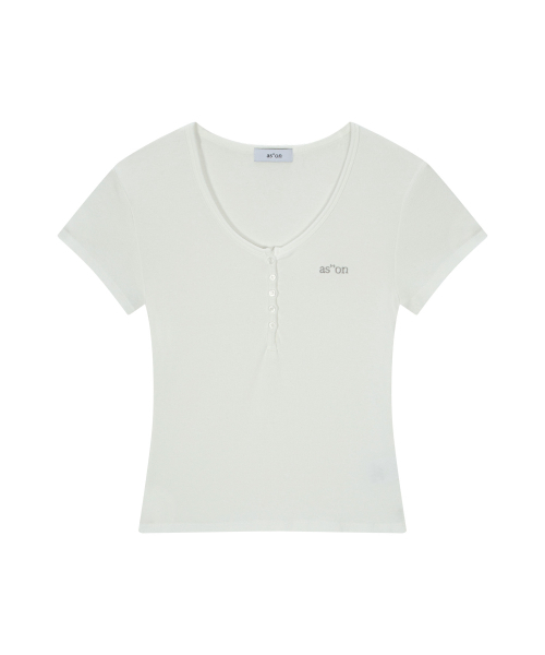 ASON(アズオン)の「EVER BUTTON TEE / WHITE(Tシャツ/カットソー・レディース・その他・FREE)」の5枚目の写真