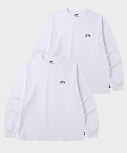 JEEP（ジープ）の「[2PACK] 16番手シングルベーシックビッグロゴロングスリーブTシャツ (JQ5TSU754BK)（Tシャツ/カットソー・レディース・ホワイト×ブラック/ブラック/ホワイト・LARGE/MEDIUM/SMALL/X-LARGE/2XL）」の5枚目の写真