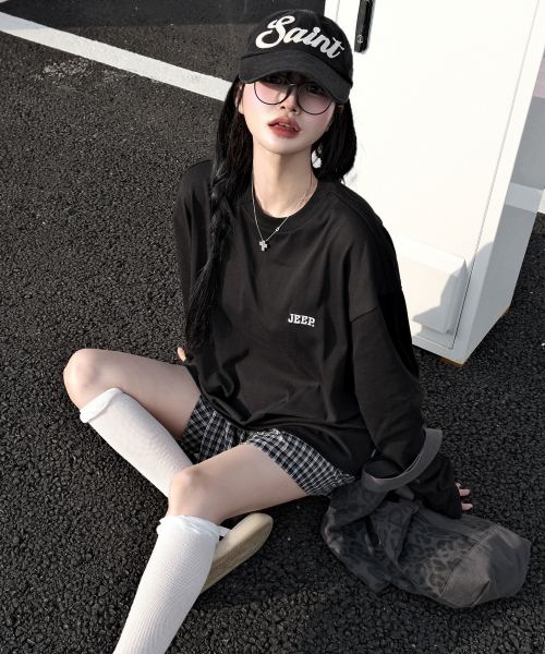 JEEP（ジープ）の「[2PACK] 16番手シングルベーシックビッグロゴロングスリーブTシャツ (JQ5TSU754BK)（Tシャツ/カットソー・レディース・ホワイト×ブラック/ブラック/ホワイト・LARGE/MEDIUM/SMALL/X-LARGE/2XL）」の11枚目の写真