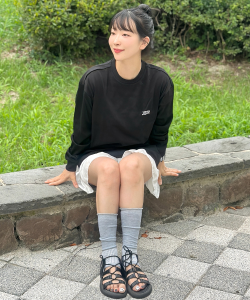 JEEP（ジープ）の「[2PACK] 16番手シングルベーシックビッグロゴロングスリーブTシャツ (JQ5TSU754BK)（Tシャツ/カットソー・レディース・ホワイト×ブラック/ブラック/ホワイト・LARGE/MEDIUM/SMALL/X-LARGE/2XL）」の15枚目の写真