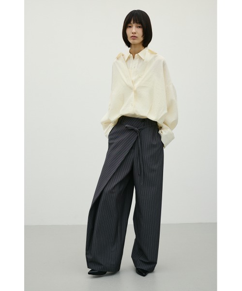 STYLEMIXER(スタイルミキサー)の「ベルト付きストライプラップパンツ(その他パンツ・レディース・ベージュ系その他/グレー系その他・SMALL/MEDIUM)」の6枚目の写真