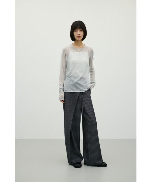 STYLEMIXER(スタイルミキサー)の「ベルト付きストライプラップパンツ(その他パンツ・レディース・ベージュ系その他/グレー系その他・SMALL/MEDIUM)」の7枚目の写真