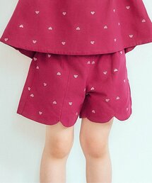 apres les cours | フラワー・ハート刺繍ショートパンツ_セットアップ可(その他パンツ)