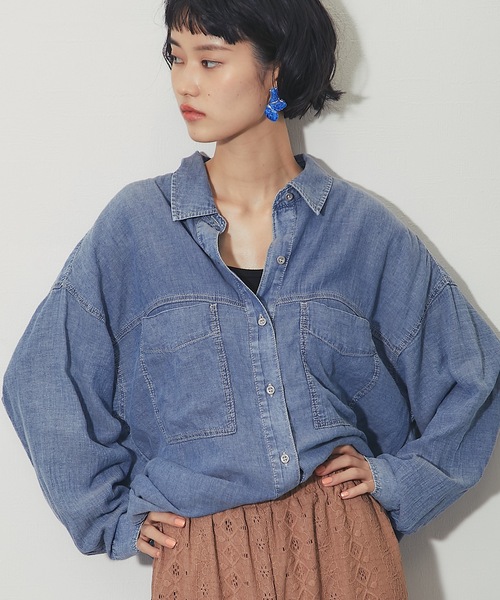 ANOTHER S（アナザーエス）の「シアーデニム裾2wayシャツ（Tシャツ/カットソー・レディース・ブラック/ブルー・FREE）」の16枚目の写真