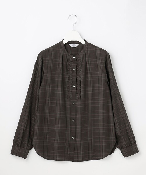 J.PRESS（ジェイプレス）の「【WEB限定カラーあり】セルローストラディショナルチェック シャツブラウス（シャツ/ブラウス・レディース・ホワイト系3/カーキ系3/ベージュ系3・T13/T15）」の5枚目の写真