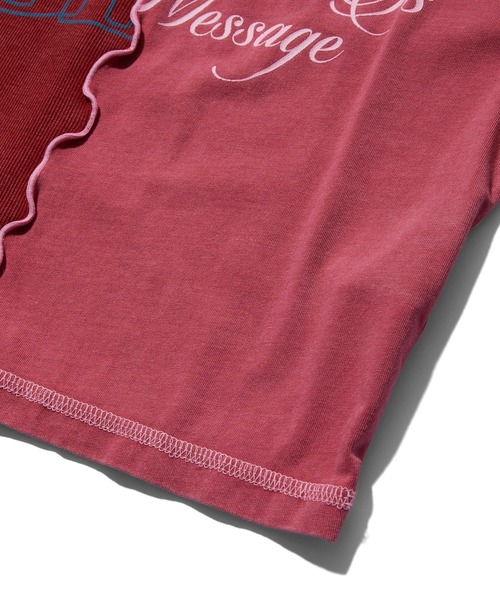 X-girl(エックスガール)の「FADED REMAKE STYLE L/S COMPACT TOP(Tシャツ/カットソー・レディース・バーガンディー/オリーブ・ONE SIZE)」の21枚目の写真