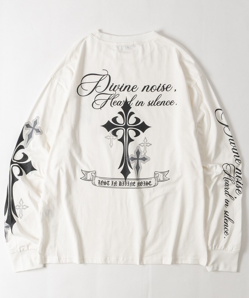 JOHN'S CLOSET(ジョンズクローゼット)の「【31】クロスプリント ロングスリーブTシャツ(Tシャツ/カットソー・メンズ・ブラック/ホワイト/ブラック系その他・MEDIUM/LARGE)」の12枚目の写真