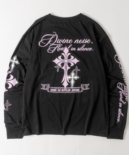 JOHN'S CLOSET(ジョンズクローゼット)の「【31】クロスプリント ロングスリーブTシャツ(Tシャツ/カットソー・メンズ・ブラック/ホワイト/ブラック系その他・MEDIUM/LARGE)」の16枚目の写真