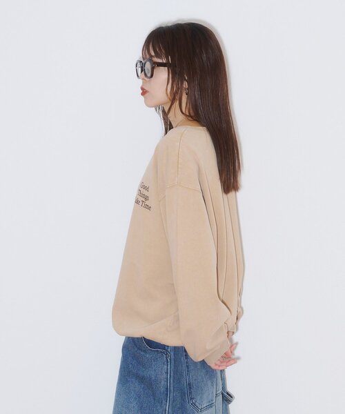 CIAOPANIC TYPY(チャオパニックティピー)の「パウダー加工ヘンリーロンTEE(Tシャツ/カットソー・レディース・ブラック/ベージュ/レッド・LARGE/MEDIUM)」の22枚目の写真