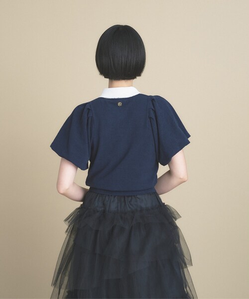 cloenc(クロエンス)の「【手洗い可】バイカラーポロニット(ニット/セーター・レディース・ブラウン系その他5/ライトグリーン系/ネイビー系4・02)」の8枚目の写真