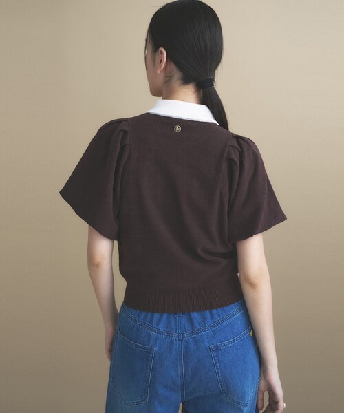 cloenc(クロエンス)の「【手洗い可】バイカラーポロニット(ニット/セーター・レディース・ブラウン系その他5/ライトグリーン系/ネイビー系4・02)」の18枚目の写真