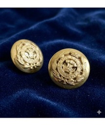 【Flower】【アレルギー対応】ヴィンテージボタンピアス(MA)