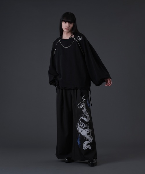 狐独(コドク)の「スモークプリントバギースラックス(スラックス・メンズ・ブラック系1/ブラック系2・SMALL/MEDIUM/LARGE)」の10枚目の写真